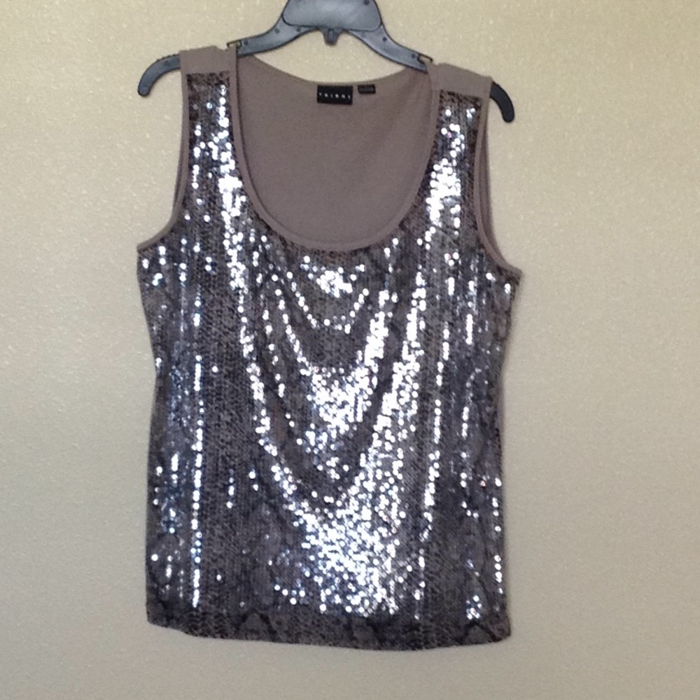 Sequined snake skin looking tank top